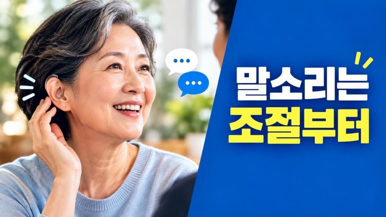 보청기 착용 상태와 말소리 선명도를 점검하는 모습