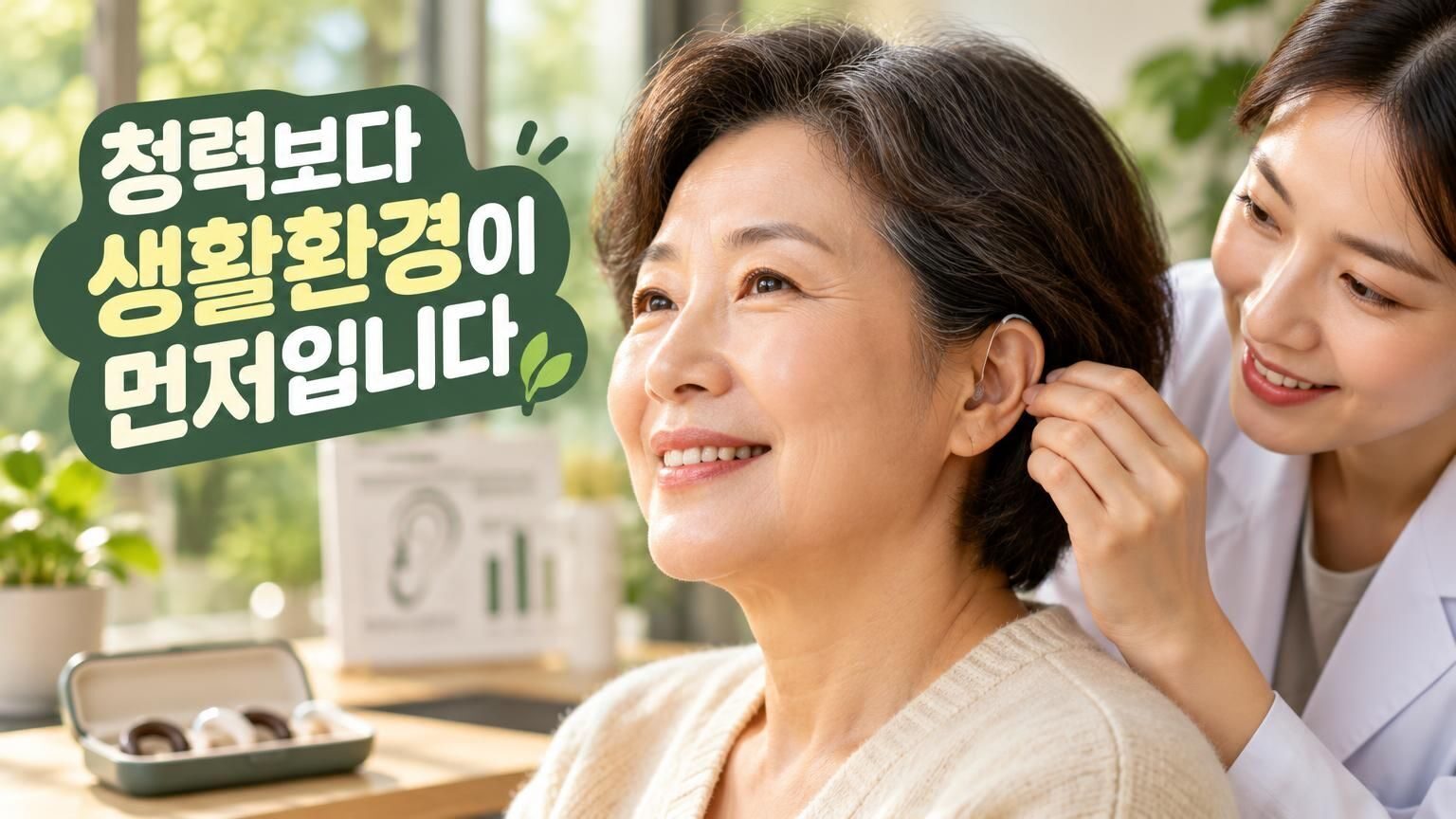 오티콘 인텐트 보청기를 상담받는 중년 남성